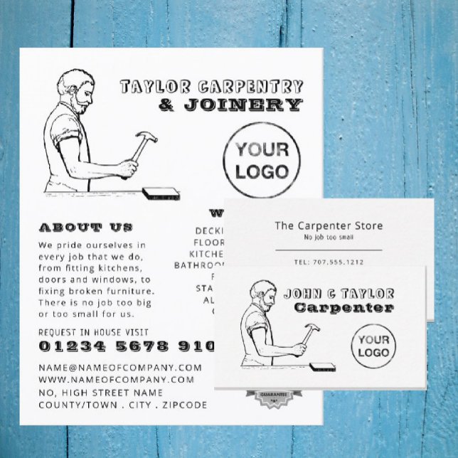 Vintage Workman, Carpentry, Carpenter Advertising Flyer (Creator Uploaded)