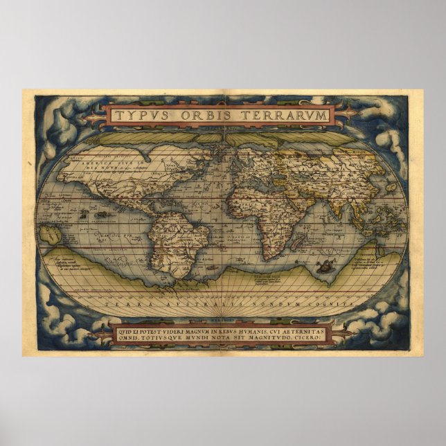 Vintage World Atlas Map Print (Front)