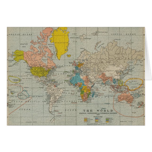 Vintage World Map 1910 (Front Horizontal)