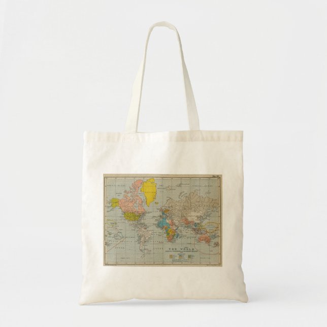 Vintage World Map 1910 Tote Bag (Front)