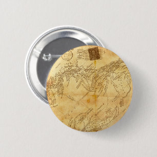 Vintage world map 6 cm round badge