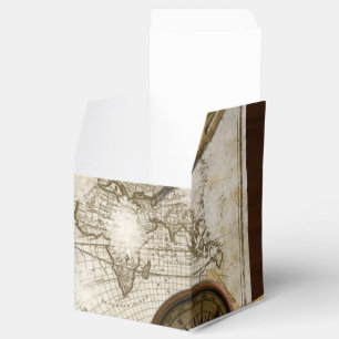 Vintage World Map And Tools Favour Box