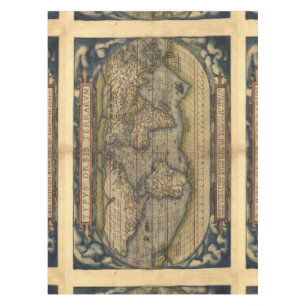 Vintage World Map Antique Atlas Tablecloth