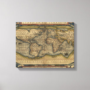 Vintage World Map Atlas Historical Design Canvas Print