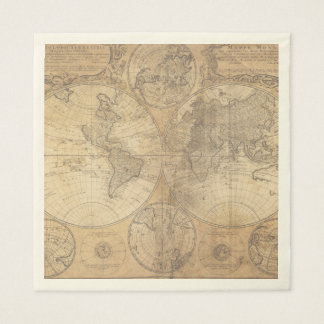 Vintage World Map Baby Shower Collection Napkin