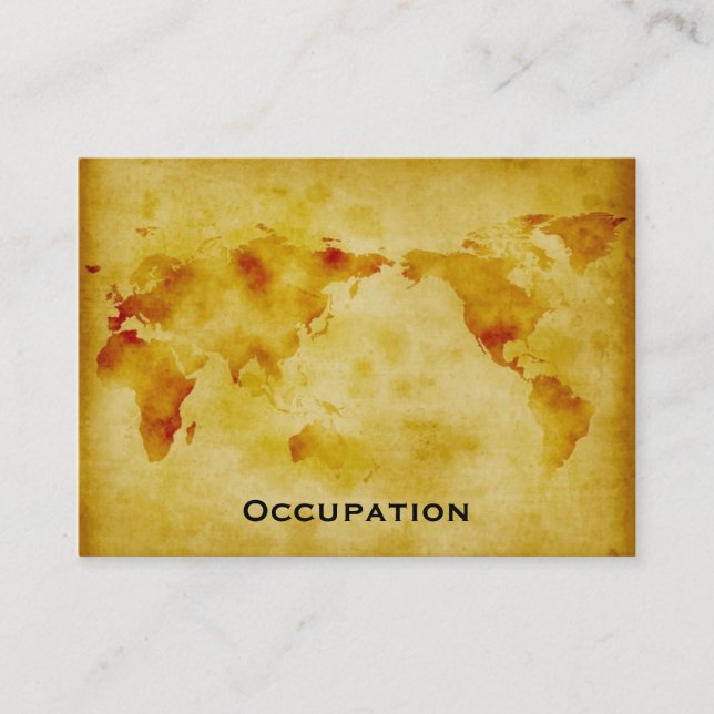 Vintage World Map Business Card (Front)