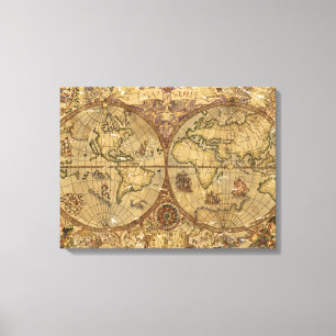 Vintage World Map Canvas Print