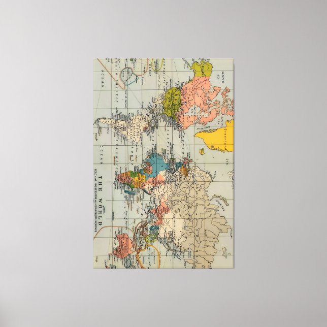 vintage world map canvas print (Front)