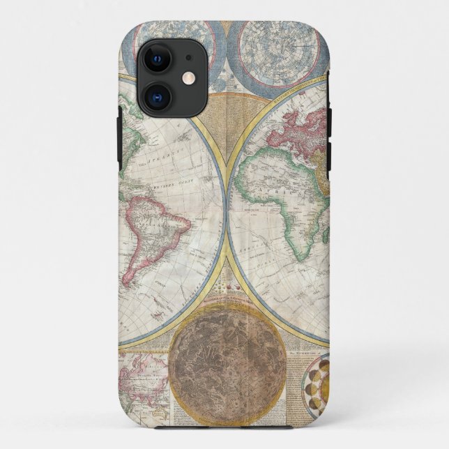 Vintage World Map Case-Mate iPhone Case (Back)