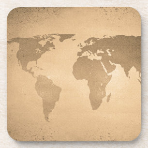 Vintage world map coaster