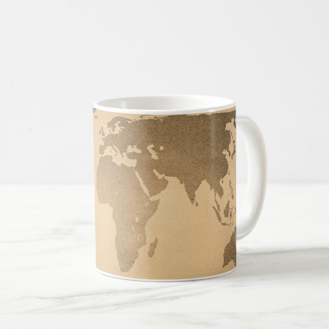 Vintage world map coffee mug (Front Right)