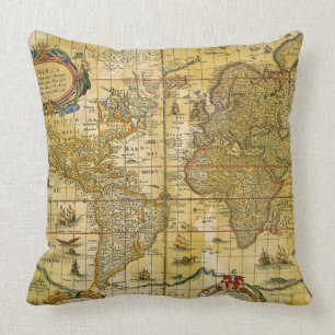 Vintage World Map Cushion