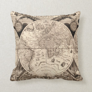 Vintage World Map Cushion