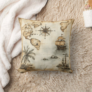 Vintage World Map Cushion