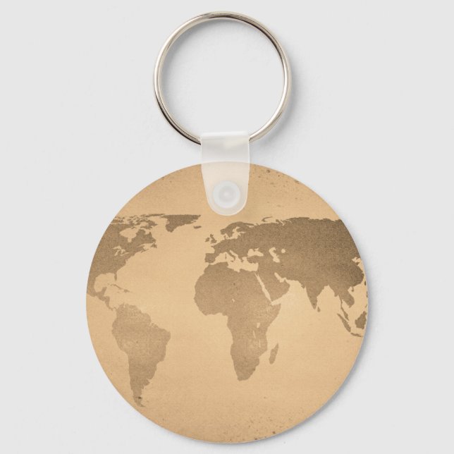 Vintage world map key ring (Front)