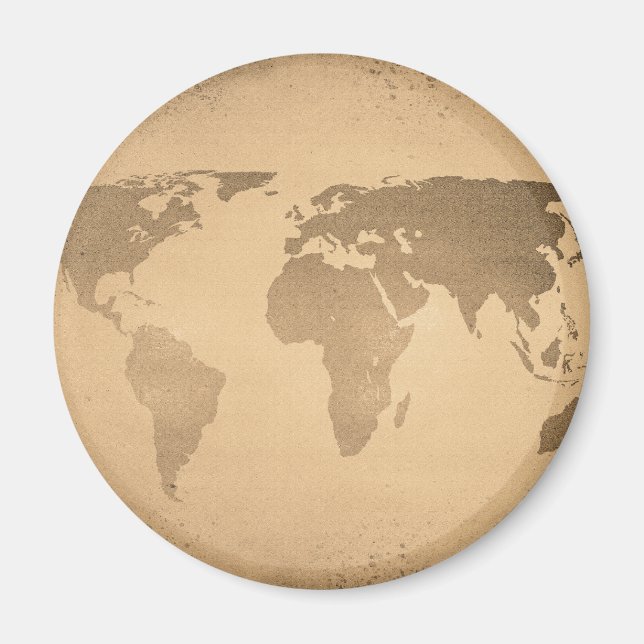Vintage world map magnet (Front)