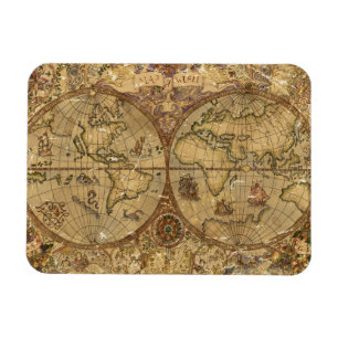 Vintage World Map Magnet