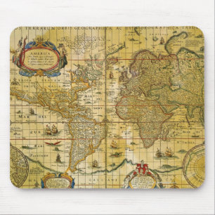Vintage World Map Mouse Pad