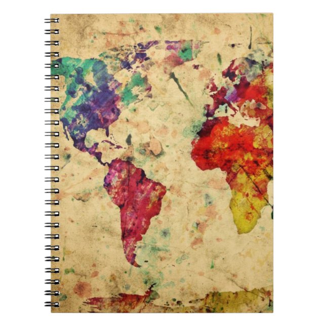 Vintage world map notebook (Front)