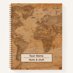 Vintage world map notebook Notebook