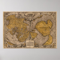 Vintage world map. Old retro antique cartography