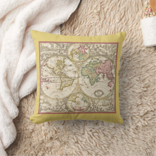VINTAGE WORLD MAP PILLOW