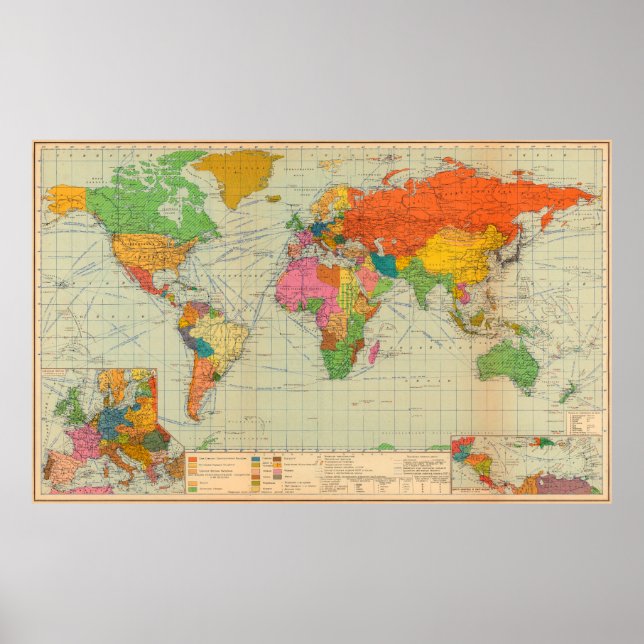 Vintage world map poster (Front)