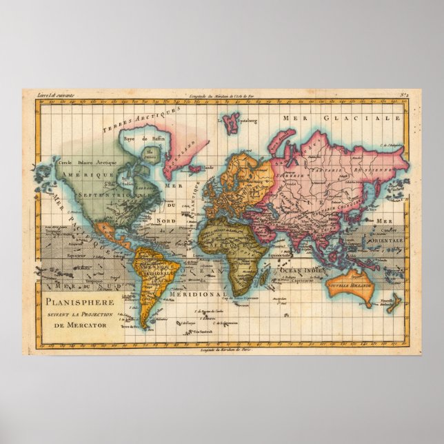 Vintage World Map Poster (Front)
