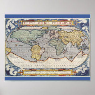 Vintage World Map Poster