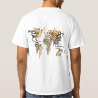 Vintage World Map T-Shirt, Artistic Geography Trav