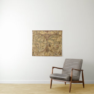 Vintage World Map Tapestry