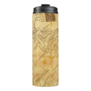 Vintage world map thermal tumbler
