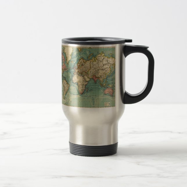 Vintage World Map Travel Mug (Right)