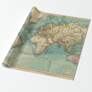 Vintage World Map Wrapping Paper