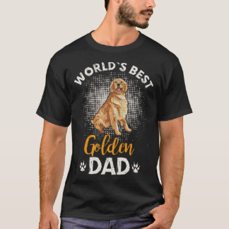 Vintage World s Best Golden Retriever Dad  Puppy T-Shirt