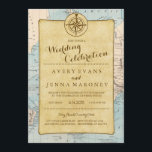 Vintage World Travel Map Wedding Invitation<br><div class="desc">If you need custom colours or assistance in creating your design,  please feel free to contact me at zazzlepartydepot@gmail.com.  I look forward to hearing from you!</div>
