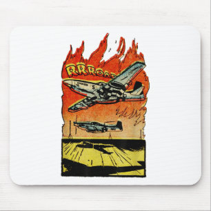 Vintage World War 2 Mustang Fighter - P-51 Mustang Mouse Pad
