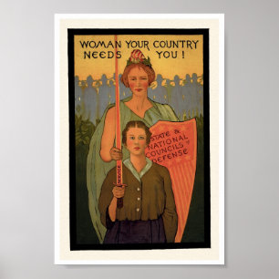 Vintage World War II Art Print Poster