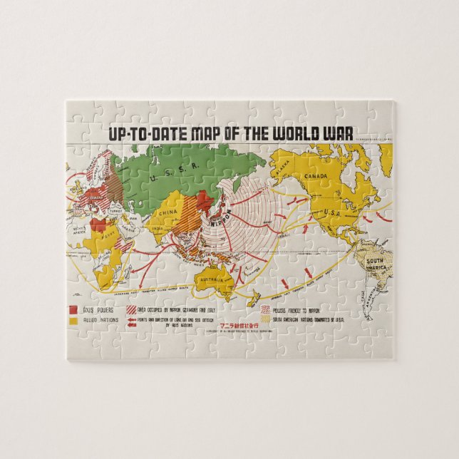 Vintage World War II Map Jigsaw Puzzle (Horizontal)