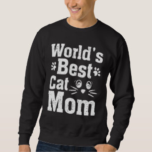 Vintage World's Best Cat Mom Funny Cat Lover Sweatshirt