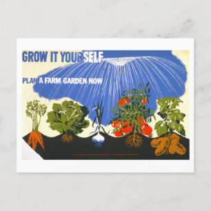 Vintage WPA Farm Garden Poster  Postcard