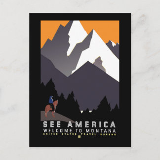 "Vintage WPA Montana Poster" Postcard