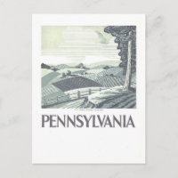 Vintage WPA Poster Pennsylvania Travel Postcard