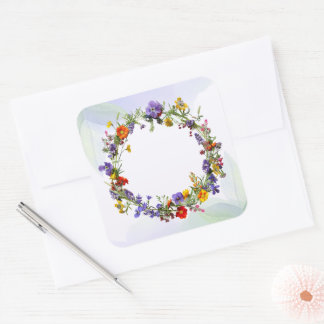 Vintage Wreath Business Shipping Labels for Shops