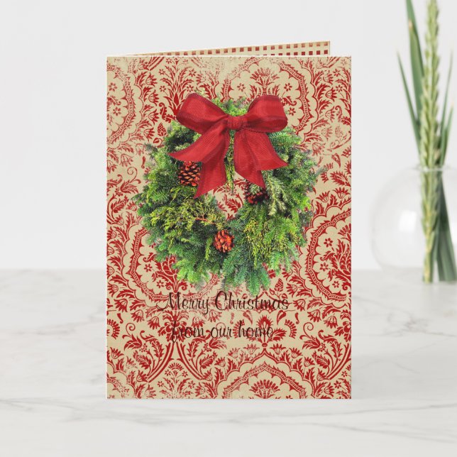 Vintage Wreath Christmas card (Front)