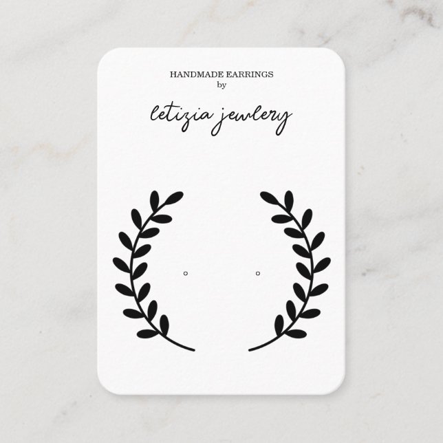 Vintage Wreath Earring Display  Business Card (Front)