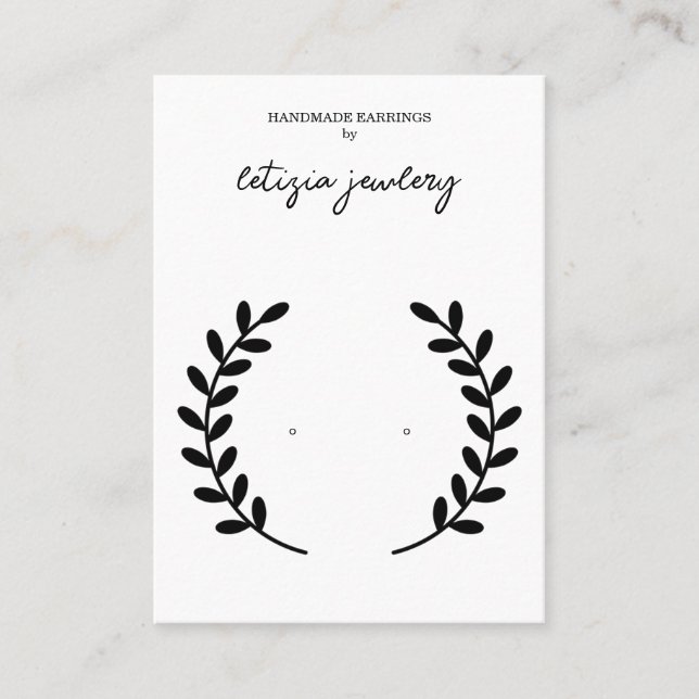 Vintage Wreath Earring Display  Business Card (Front)