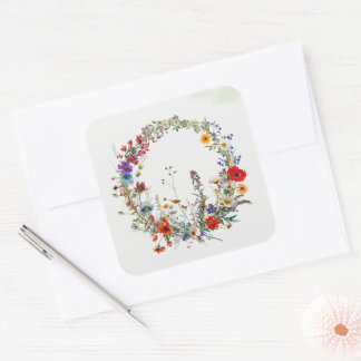 Vintage Wreath Mailing Labels Boutique Packaging