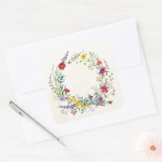 Vintage Wreath Shipping Stickers Small Business