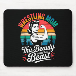Vintage Wrestling Mum This Beauty Raised Wrestler Mouse Pad